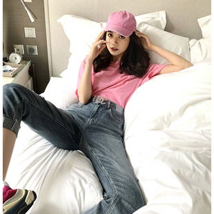 百搭气质显瘦牛仔高腰潮裤 复古帅气直筒裤 子女 新款 CAN夏季