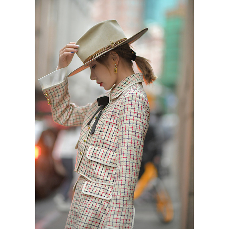 CAN秋季新款 时尚毛呢套装女英伦学院风小外套+半身裙两件套,女装/女士精品,时尚套装,淘宝优惠券,粉丝福利购,淘宝优惠卷