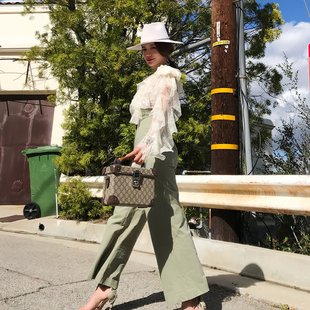 休闲裤 CAN春季 宽松显瘦高腰时尚 帅气百搭直筒阔腿裤 子女 新款