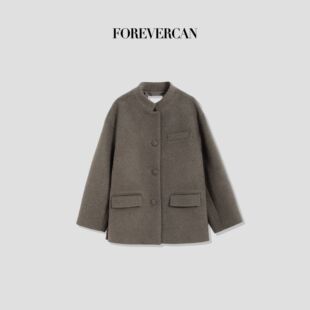 外套短裤 Forevercan女装 高级感半立领毛呢西装 克利夫顿 秋冬新款