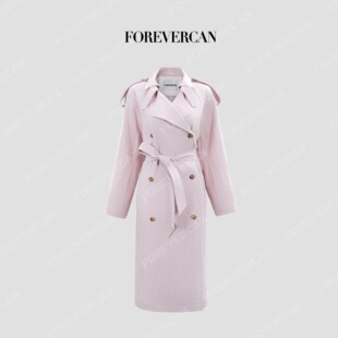 Forevercan女装 德比郡进口天丝纸片人肌理感风衣外套 2026新款