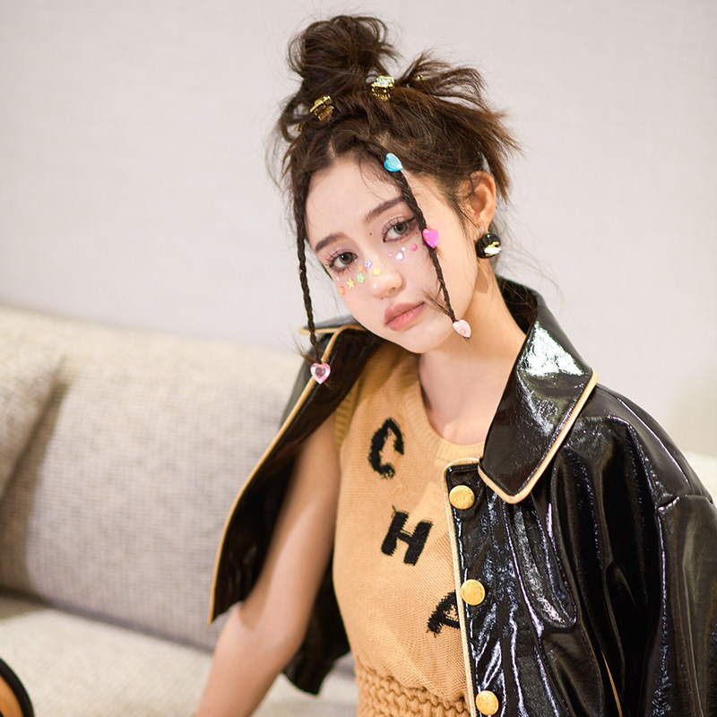 forevercan卡其色短袖字母上衣包臀裙两件套女夏气质名媛针织套装