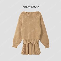 Forevercan女装2025新款玻洛尼亚毛衣+半裙可拆卸时髦针织连衣裙