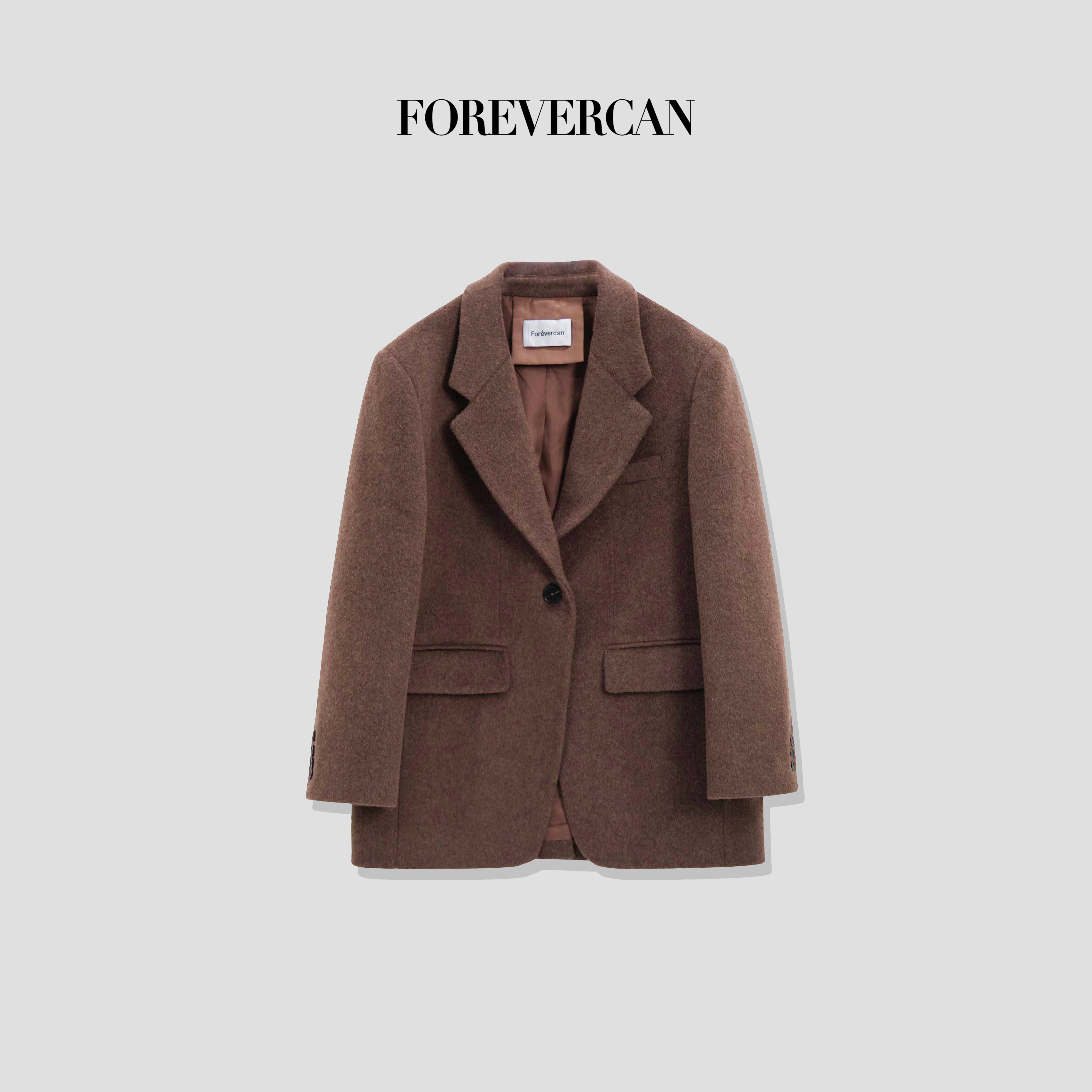 Forevercan女装秋冬新款“奥斯汀”羊毛呢立裁廓形西装外套+半裙,女装/女士精品,毛呢外套,淘宝优惠券,粉丝福利购,淘宝优惠卷