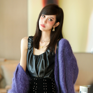 CAN 手工褶皱设计蛋白质减龄U领吊带背心上衣 重磅新品