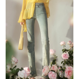 复古气质名媛风百搭喇叭裤 Forevercan女装 时髦牛仔裤 新款 2023夏季