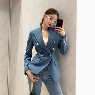 双排扣小西装 法式 外套女休闲长裤 通勤时尚 CAN秋季 套装 新款