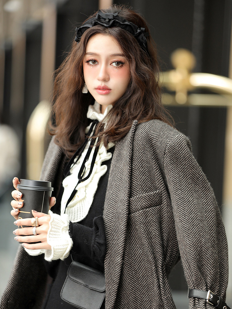 FOREVERCAN-G家巨重工羊毛斜纹手工皮革外套大衣,女装/女士精品,毛呢外套,淘宝优惠券,粉丝福利购,淘宝优惠卷