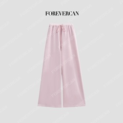 Forevercan女装2025新款白桃裤休闲显瘦百搭舒适松紧腰直筒裤