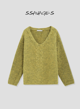 SSAVAGE女装2026新款吉维尼庄园极幼美丽诺羊毛极简针织毛衣+围巾