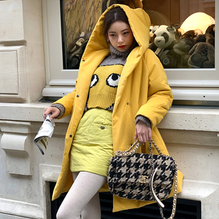 短裙 菱形格口袋修身 CAN秋冬新款 欧美街拍显瘦半身裙女时尚