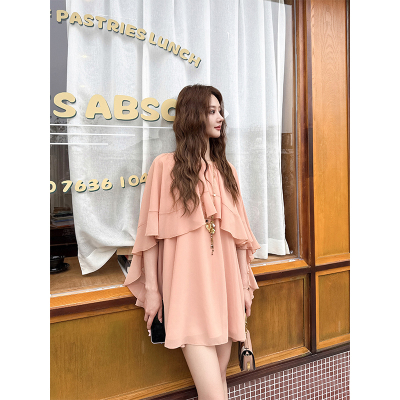 CAN早秋新款气质名媛风A字连衣裙