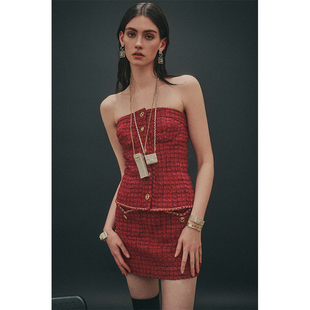 Forevercan女装2024早春新款 限定新年季 气质名媛羊毛粗花呢套装