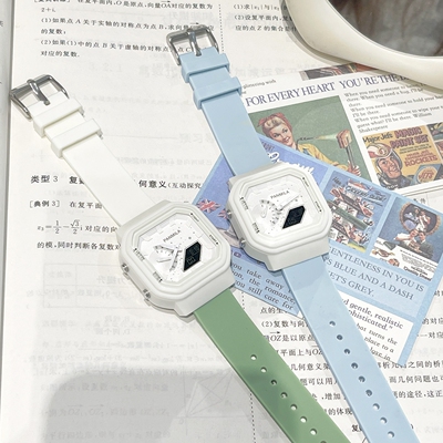 庄庄皇上双显电子夜光手表女款学生女初高中高颜值电子表数字显示