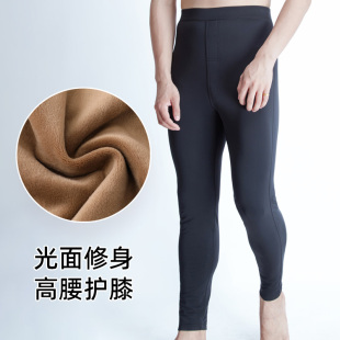 薄绒光滑面护膝加绒高腰东北防风保暖裤 秋冬季 保暖棉裤 男士 薄款