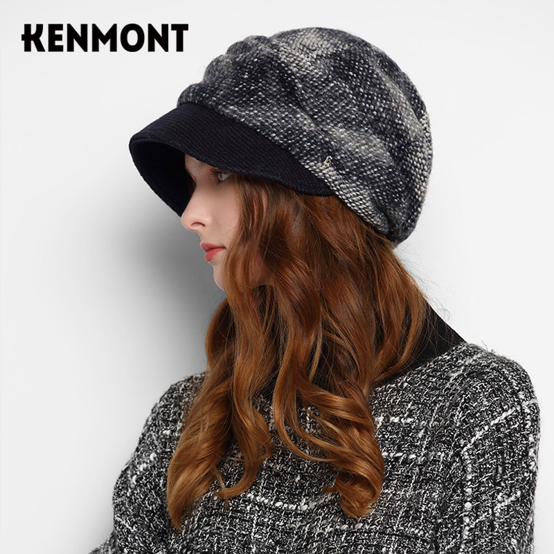 Kenmont卡蒙女士秋冬鸭舌贝雷帽