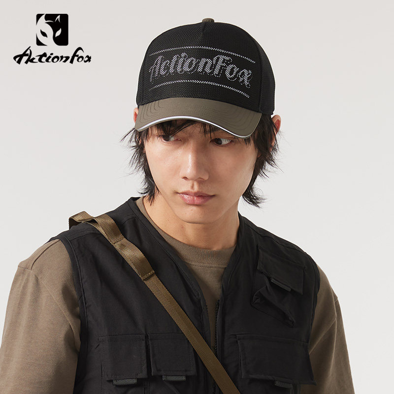 快乐狐狸户外运动棒球帽男春夏透气鸭舌帽防紫外线太阳帽631-5543