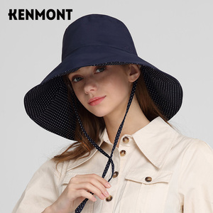 Kenmont卡蒙帽子女盆帽渔夫帽防晒双面大檐帽速干防紫外线遮阳帽