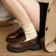 棕色乐福鞋 配裙子 学院英伦风玛丽珍单鞋 女厚底春秋季 jk制服小皮鞋