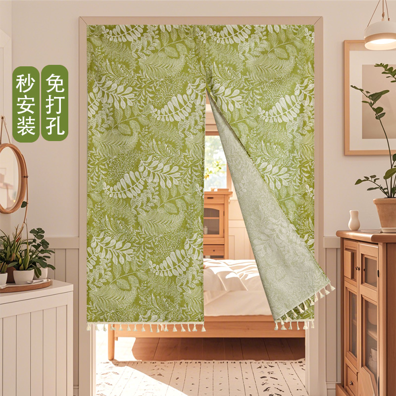 免打孔门帘小窗帘半帘两用帘