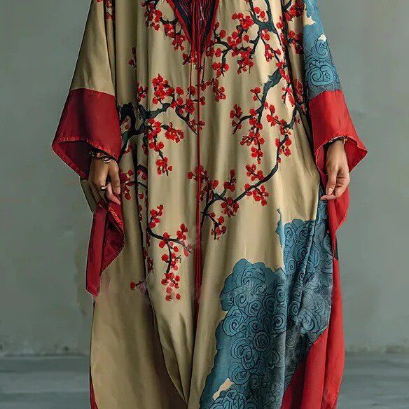 时尚宽松睡袍女夏日居家 Trendy Loose Robe Women Summer Casual