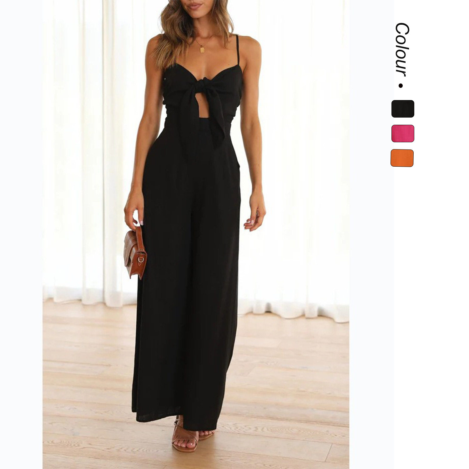 欧美风无袖连体裤女日常休闲 Casual Summer Sleeveless Jumpsuit