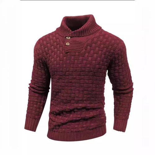 男圆领针织衫毛衣修身 Men S Brown Regular Fit Knitted Sweater