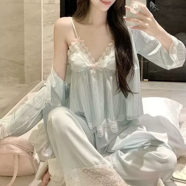 女睡袍浴袍短裤套装 Womens Sleep Robe Bathrobe Shorts Outfit