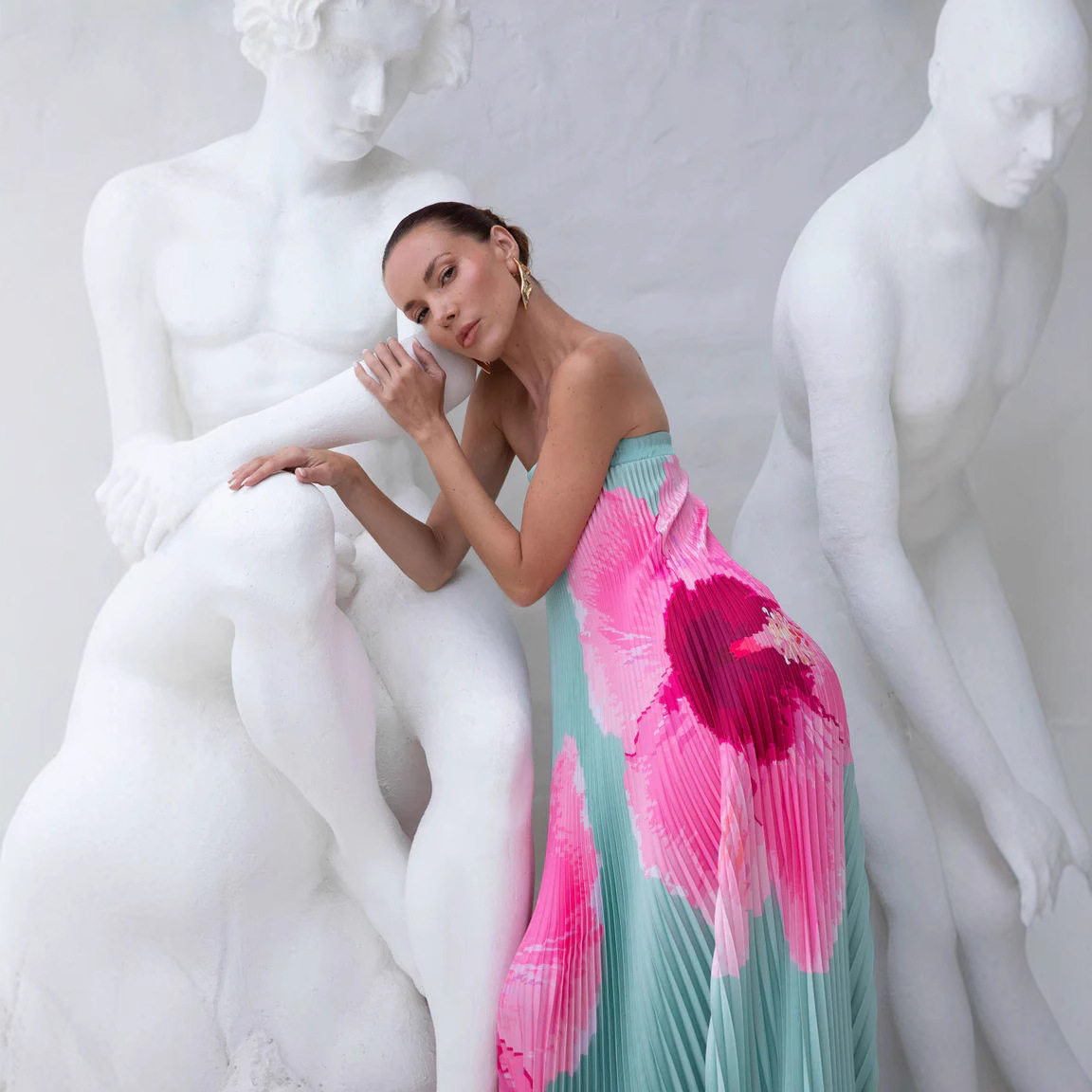 抹胸大摆连衣裙淑女风长裙气质 elegant pleated strapless dress