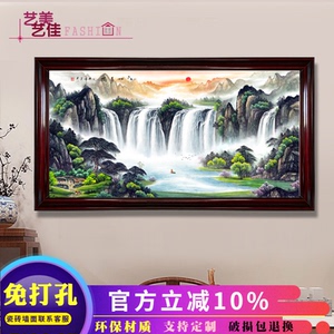 电表箱装饰画新中式实木框可定制