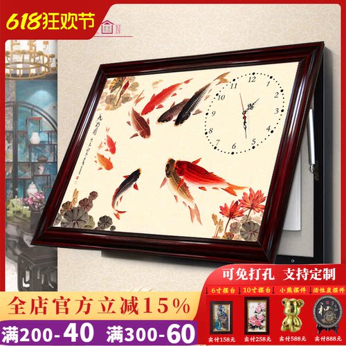 新中式风免打孔上翻电表箱装饰画