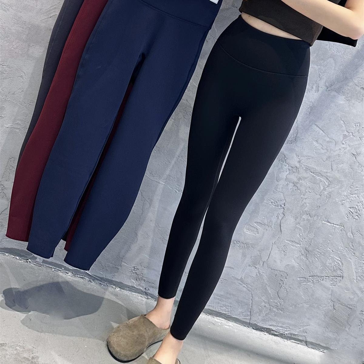 吾馨磨毛无痕外穿轻塑瑜伽裤