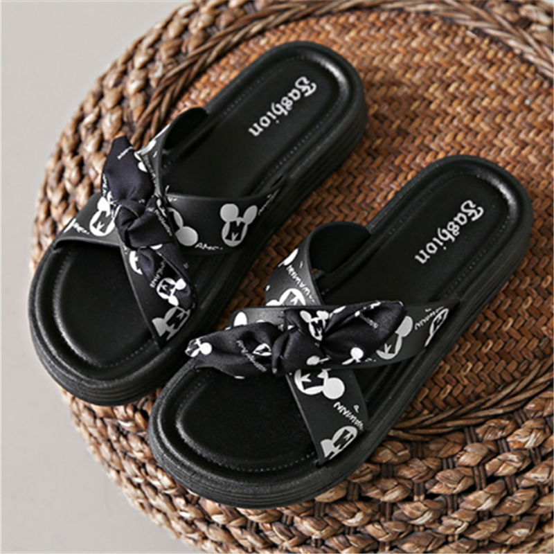 印花女居家新款可爱蝴蝶结拖鞋夏季时尚百搭潮流网红鞋外穿洞洞鞋,女鞋,其他拖鞋,淘宝优惠券,粉丝福利购,淘宝优惠卷