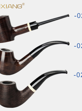 MUXIANG烟斗手工实木烟斗黑檀木烟斗老式传统男士过滤烟斗具配件