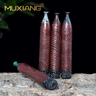 进口石楠木烟斗男士手工雪茄大气室鱼雷斗实木传统老式过滤专用具