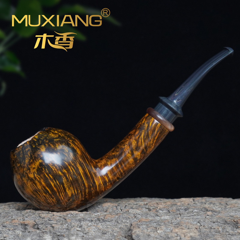 进口石楠木烟斗男士手工长腿实木瘤皮橡果斗传统老式过滤专用烟具