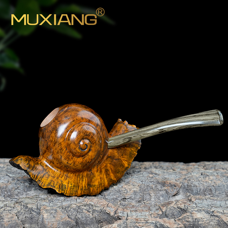 进口石楠木烟斗手工实木瘤皮蜗牛军插斗传统老式男士过滤专用烟具