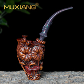 进口石楠木烟斗手工雕刻金玉满堂烟斗实木传统老式 专用具 过滤男士