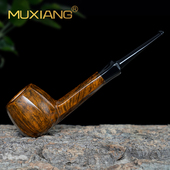 进口石楠木烟斗男士 过滤专用烟具 手工直柄多面体烟斗实木传统老式