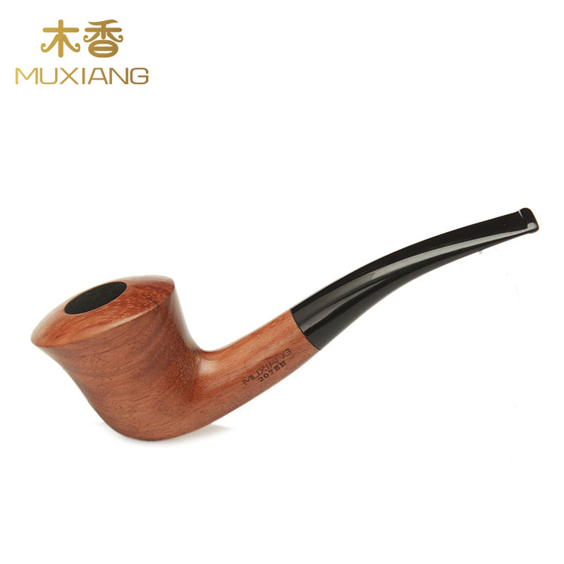 木香 花梨木自由式手工烟斗9mm 红木实木弯式号角烟斗207bh
