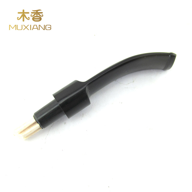 木香 弯柄马鞍9MM石楠木烟斗用烟嘴 装木滤芯（木滤芯需另买）