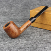 专用烟具 传统过滤男士 木香花梨木实木直柄烟斗 手工过滤烟斗老式