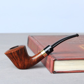 进口石楠木烟斗手工实木弯柄烟斗老式 过滤专用烟斗具配件 传统男士