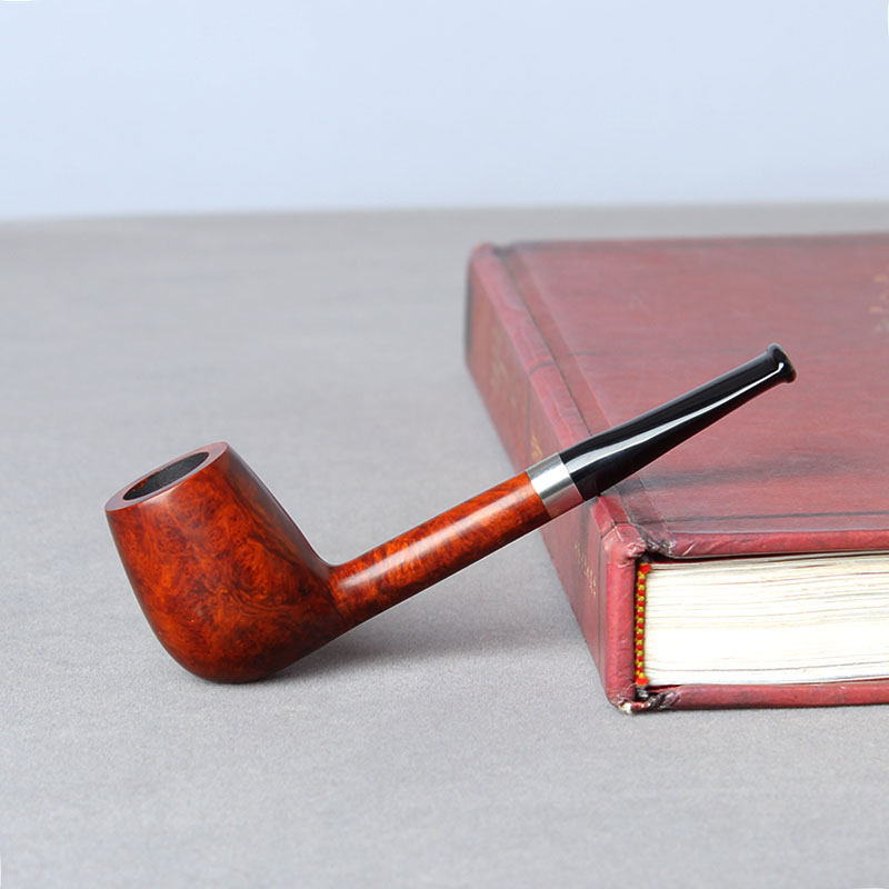 率性直斗  加长 男士烟斗 精美木纹