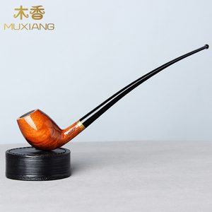 木香 花梨木烟斗长柄阅读斗3MM烟道手工实木烟斗老式传统过滤烟具