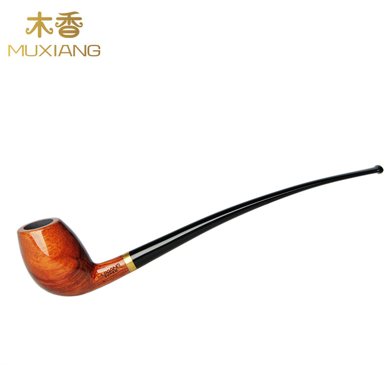 木香 花梨木烟斗长柄阅读斗3MM烟道手工实木烟斗老式传统过滤烟具