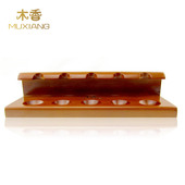 木香实木烟斗架5位连体立式 榉木斗座收纳展示支架子专用烟具配件