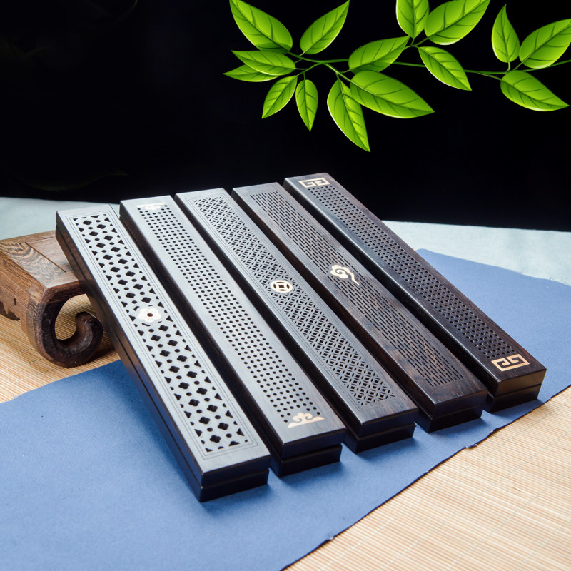 黑檀木香熏炉红木香盒卧香炉紫檀红酸枝镂空线香盒紫光檀镶嵌黄杨在类目 家居饰品, 香薰炉中 - 来自Buy2taobao.com提供专业的淘宝代购服务