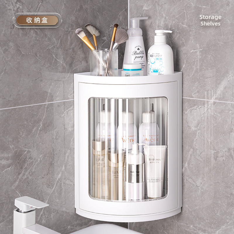 可旋转浴室转角置物架三角壁挂式