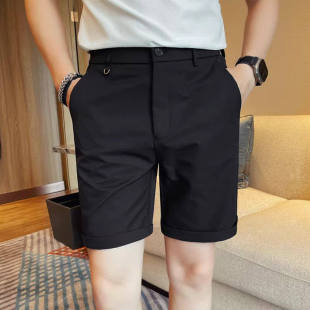 韩版 修身 潮流时尚 25夏季 帅气直筒裤 短裤 百搭休闲五分裤 子 百搭男士